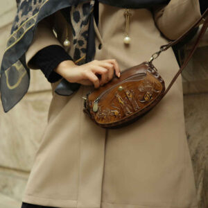 Luxurious Handcrafted Leather Crossbody Shoulder Bag – Hakhamanesh Edition