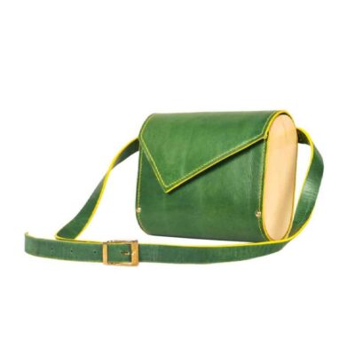 Luxurious Handcrafted Leather Crossbody Shoulder Bag - Olive Edition