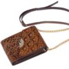 Handcrafted Leather Crossbody Shoulder Bag - Persian Calligraphy Sadaf Design