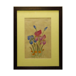 Original Flower Art Painting – Watercolor on Cardboard by Samira Kazemzadeh