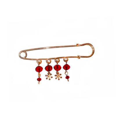 Pomegranate Metal Safety Pin Brooch – Minimalist Nature Design