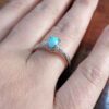 Persian Silver Ring for Women with Neyshabur Turquoise Mana