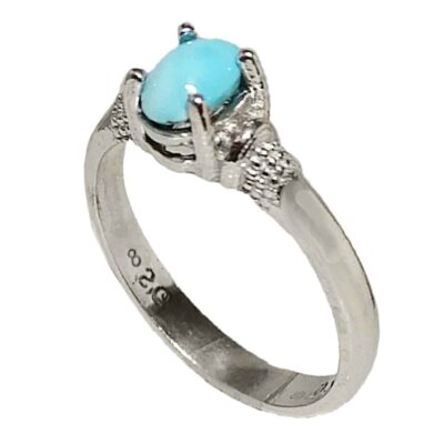 Neyshabur Turquoise Silver Gemstone Ring for Women – Mana Model, Bohemian Design
