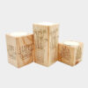 Solid Wooden Cube Tealight Holder Set of 3 / Life