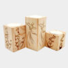 Persian Solid Wooden Cube Tealight Holder Set of 3 / Raghs Sama