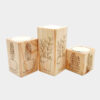 Solid Wooden Cube Tealight Holder Set of 3 / Vase