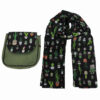 Bohemian Crossbody Shoulder Bag & Shawl Set with Cactus Design