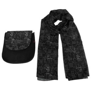 Bohemian Crossbody Shoulder Bag & Shawl Set with Cottage Theme