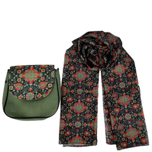 Bohemian Crossbody Shoulder Bag & Shawl Set with Eslimi Pattern