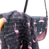 Bohemian Crossbody Shoulder Bag & Shawl Set with Flamingo Design