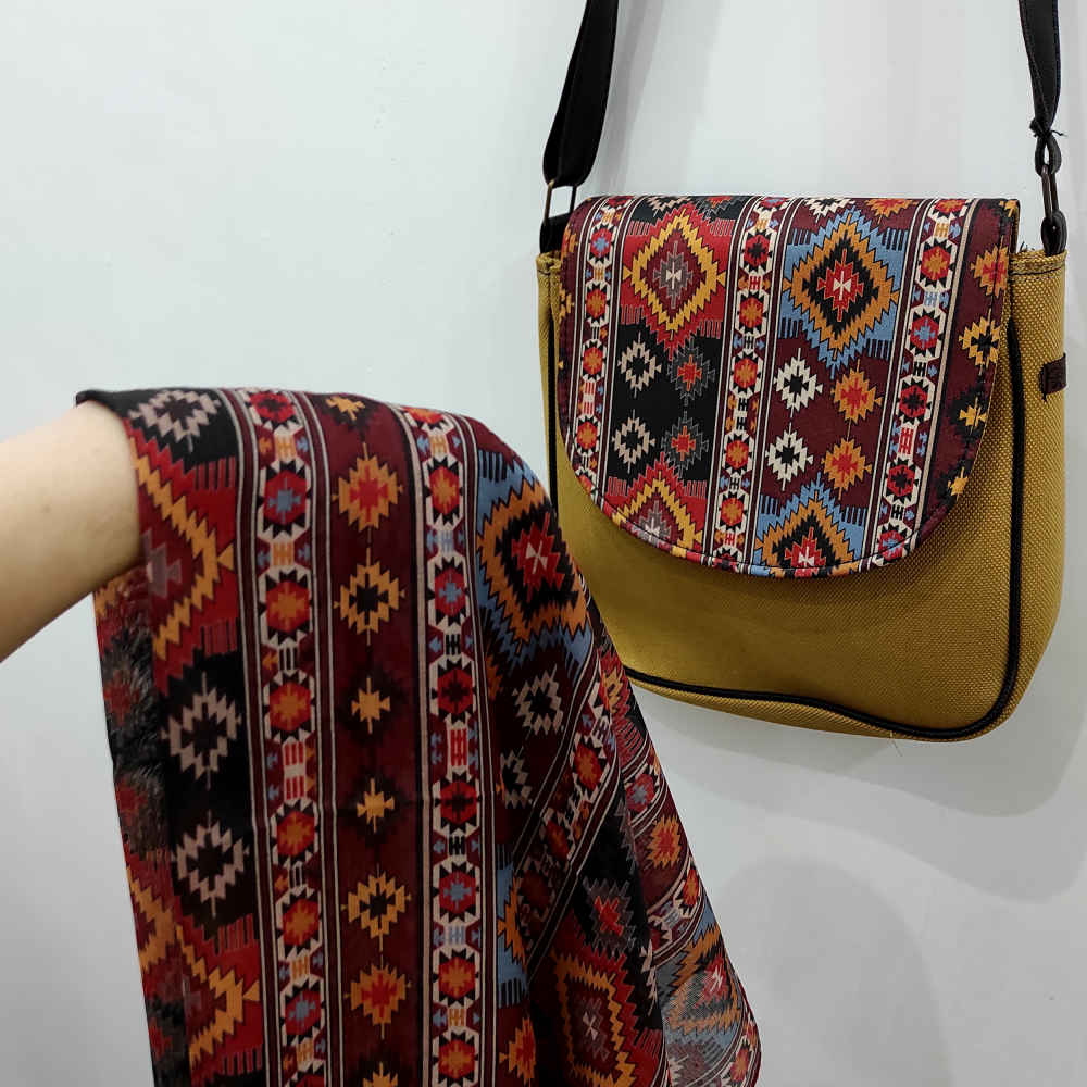 Bohemian Crossbody Shoulder Bag & Shawl Set with Jajim Pattern