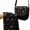 Bohemian Crossbody Shoulder Bag & Shawl Set with Rose Design
