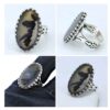 Persian Dendritic Agate Shajar Silver Ring for Men Armin