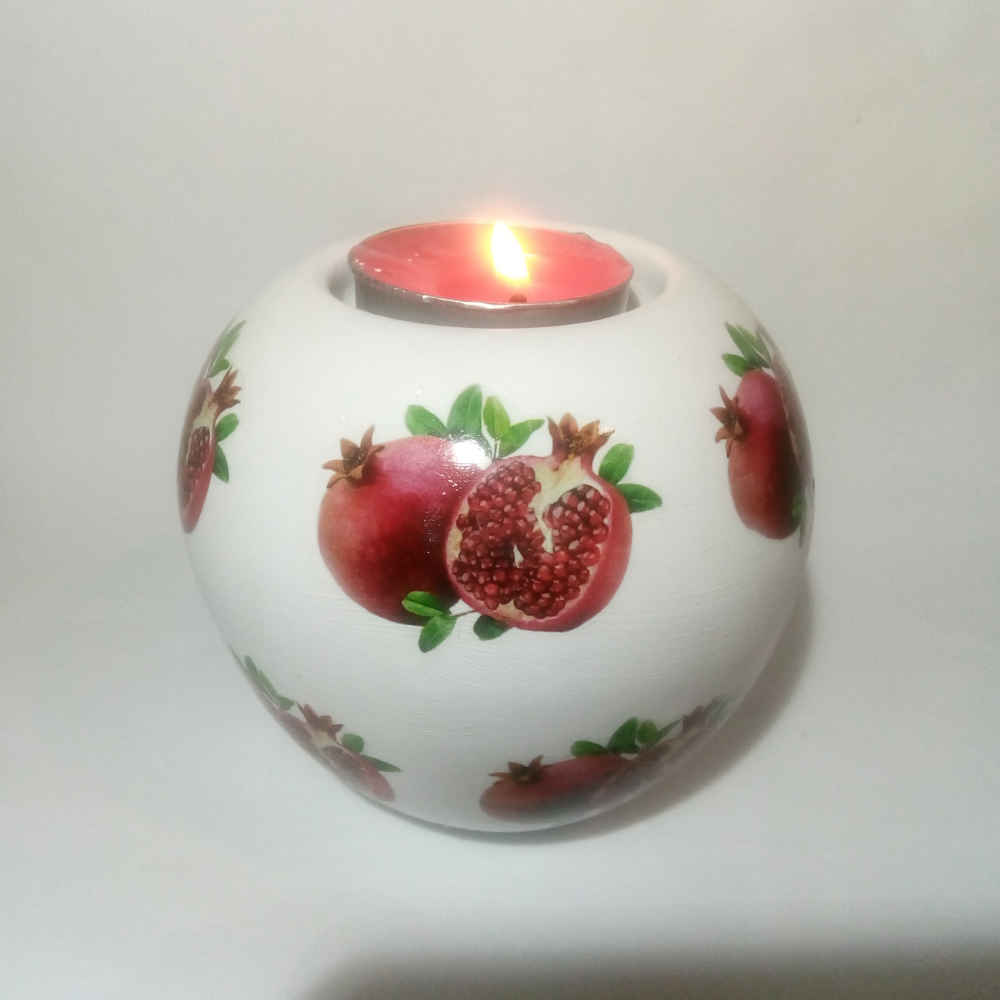 Plaster Tealight Candle Holder Model Anar