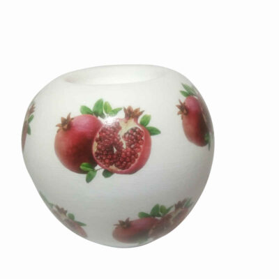 Plaster Tealight Candle Holder, Anar Pomegranate Design, Minimalist Persian-Inspired Décor