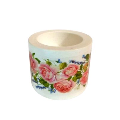 Plaster Tealight Candle Holder, Rose Floral Design, Minimalist Persian-Inspired Décor