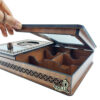 Elegant Wooden Tea Organizer Chest with Integrated Warmer