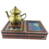 Elegant Wooden Tea Organizer Chest with Integrated Warmer