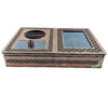 Elegant Wooden Tea Organizer Chest with Integrated Warmer