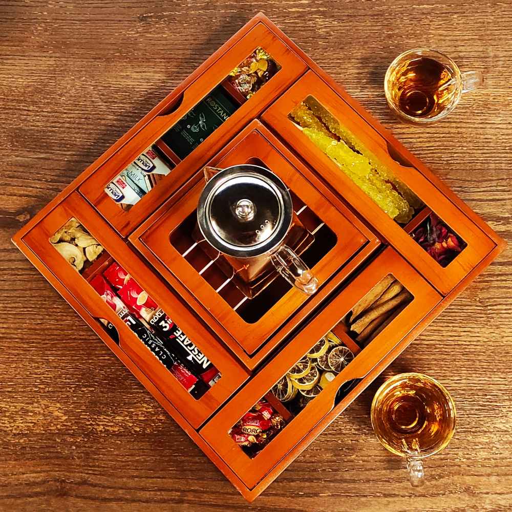 Arad Style Wooden Tea Chest with Warming Function