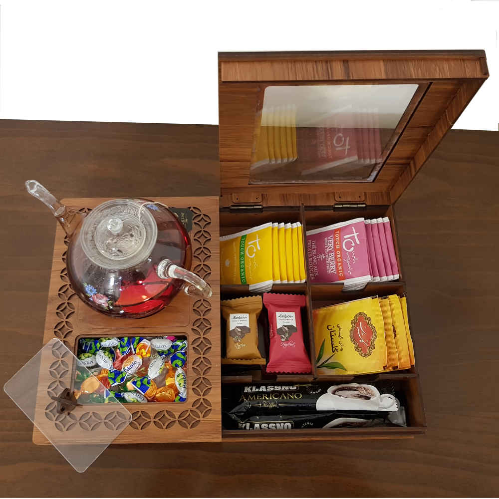 Arnika Design Tea Organizer Chest with Integrated Warmer