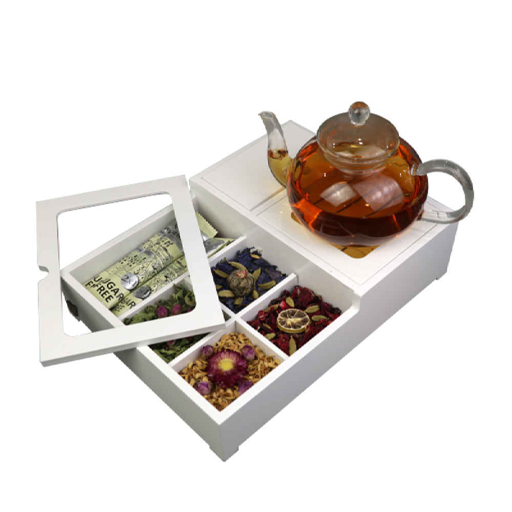 Baran Design Wooden Tea Chest with Integrated Warmer