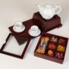 Delsa Design Wooden Tea Organizer Chest with Warming Base