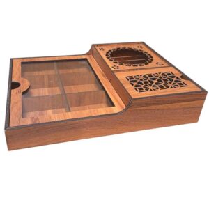 Maneli Model Tea Organizer Chest with Built-In Warmer