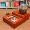 Nafas Design Wooden Tea Organizer Chest with Warmer