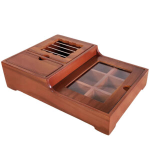 Nafas Design Wooden Tea Organizer Chest with Warmer