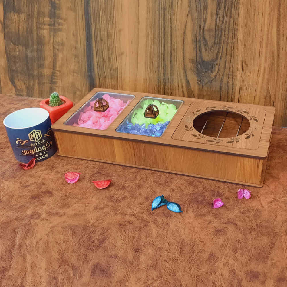 Multi-Functional Wooden Tea Chest with Warmer & Storage Compartments