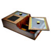 Handcrafted Wooden Tea Organizer Chest Featuring Built-In Warmer