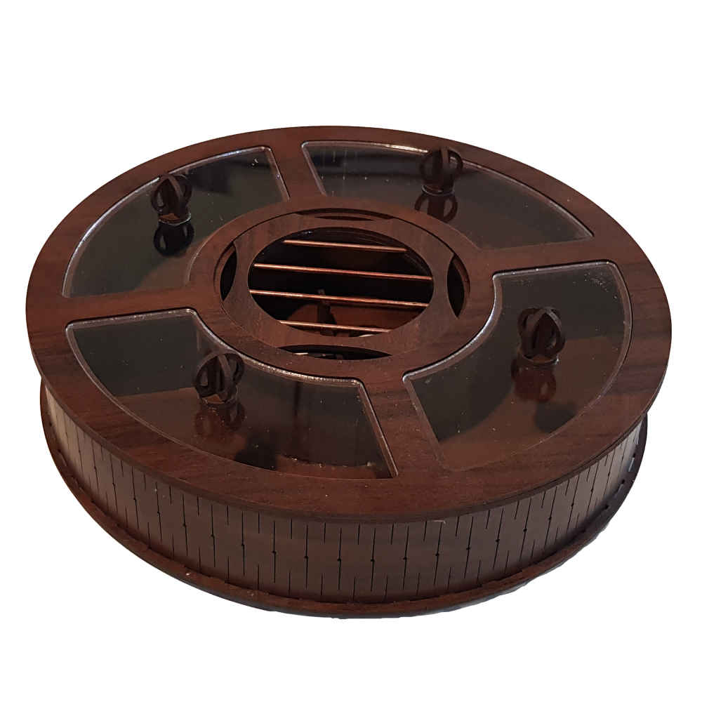 Candle-Warming Wooden Tea Organizer Chest – Stylish & Useful