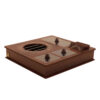 Modern Wooden Tea Storage Chest with Built-In Warming Feature