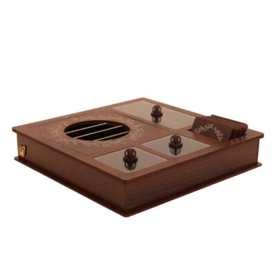 Modern Wooden Tea Box Organizer & Storage with Built-In Warming Feature for Snacks & Chocolate