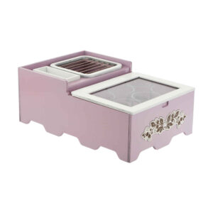 Compact Wooden Tea Storage Chest with Warmer – Office & Home