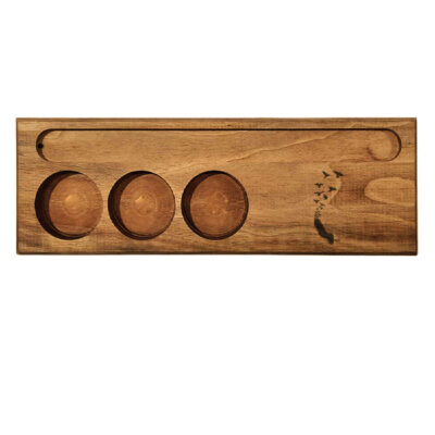Rustic Wooden Tealight Candle Holder, Flat Tabletop Design, Persian Par Quote Décor