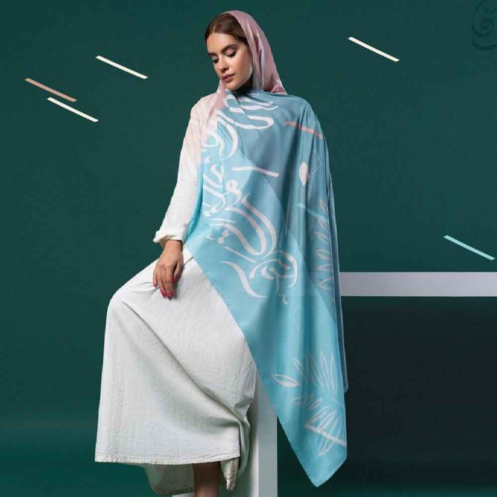 Persian Printed Shawl Artistic & Lightweight Vafa Calligraphy