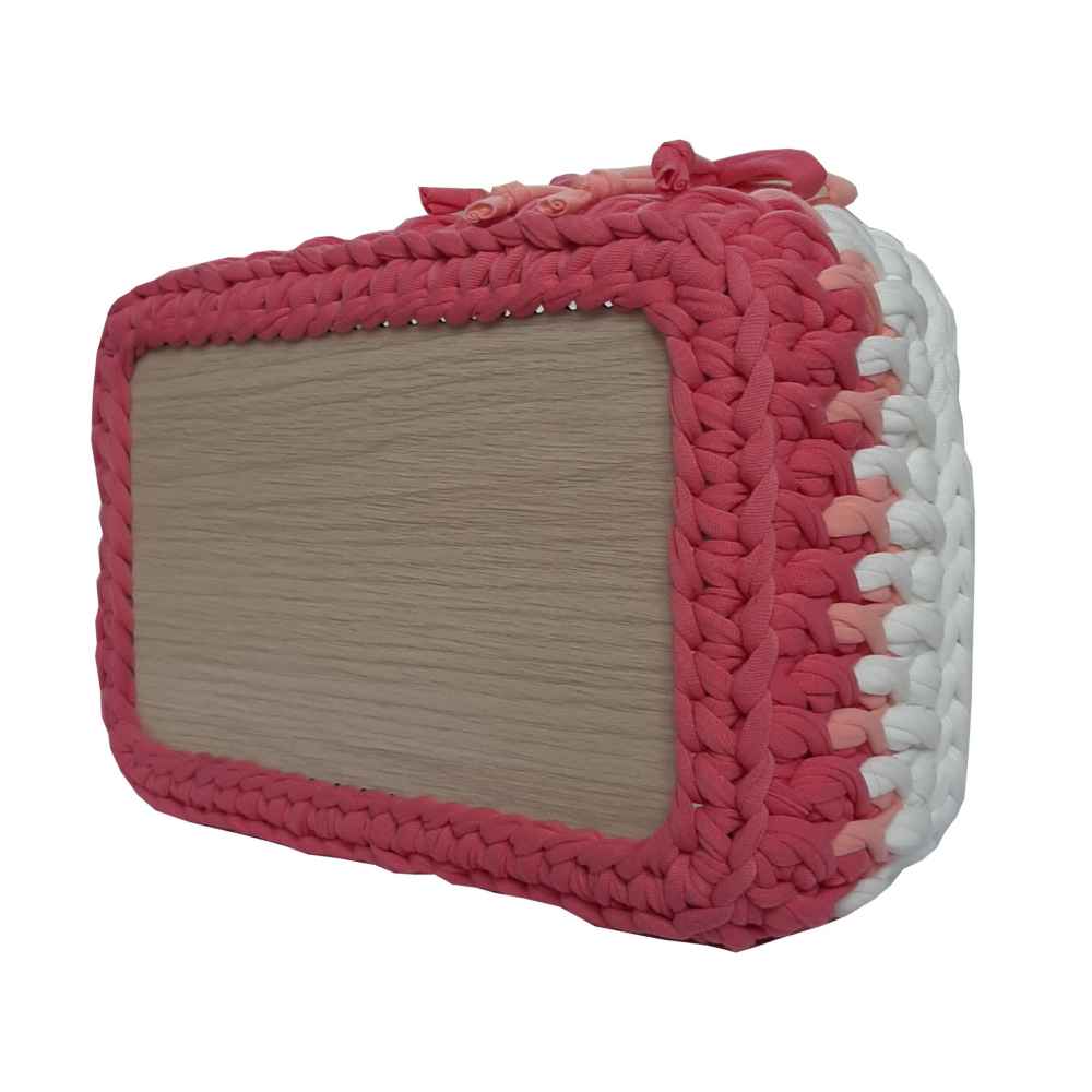 Crochet Storage Basket Yarn Red Baran