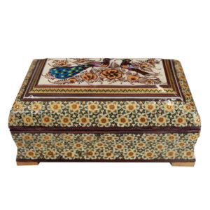 Handcrafted Wooden Jewelry Box with Persian Khatam Design – Bina