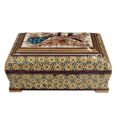 Handcrafted Wooden Jewelry Box with Persian Khatam Design – Bina