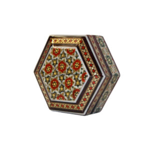 Handcrafted Wooden Jewelry Box with Persian Khatam Design – Eslimi