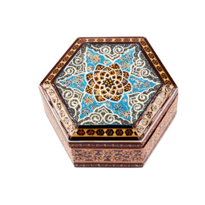 Handcrafted Wooden Jewelry Box with Persian Khatam Design - Haleh