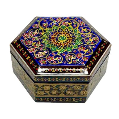 Handcrafted Wooden Jewelry Box with Persian Khatam Design - Hatam