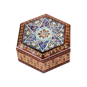 Handcrafted Wooden Jewelry Box with Persian Khatam Design – Hoora