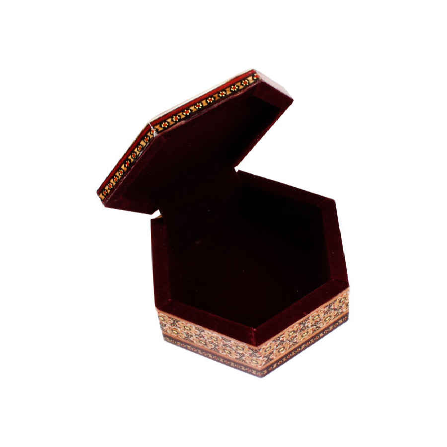 Handcrafted Wooden Jewelry Box with Persian Khatam Design – Javan