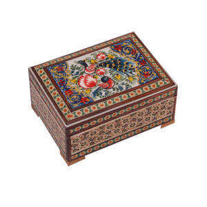Handcrafted Wooden Jewelry Box with Persian Khatam Design – Javid