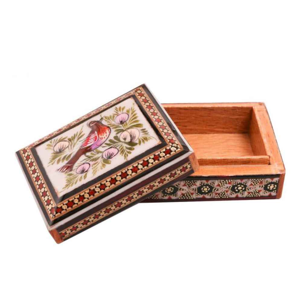 Handcrafted Wooden Jewelry Box with Persian Khatam Design – Narges