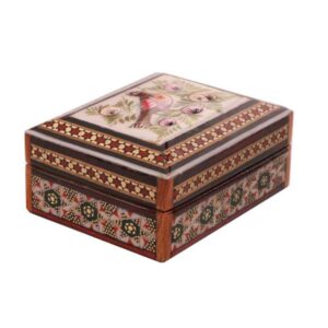 Handcrafted Wooden Jewelry Box with Persian Khatam Design – Narges