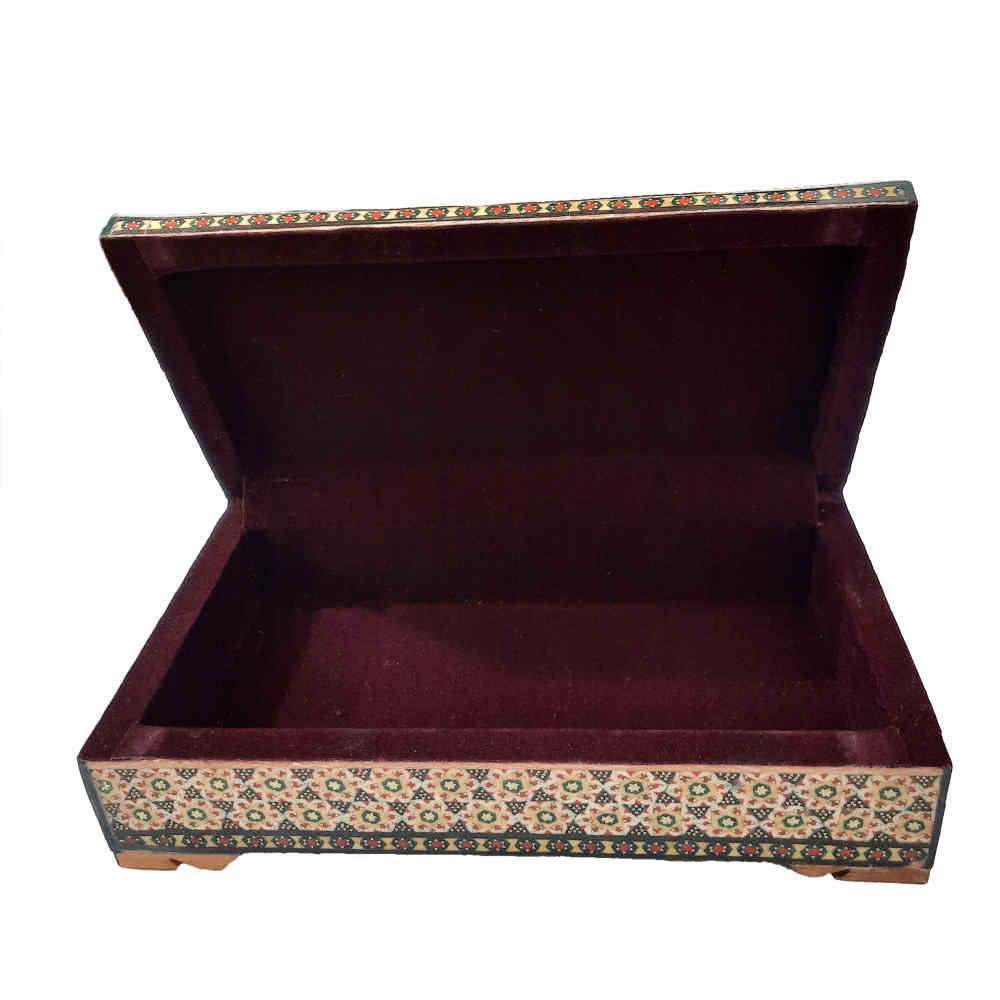 Handcrafted Wooden Jewelry Box with Persian Khatam Design – Nazanin